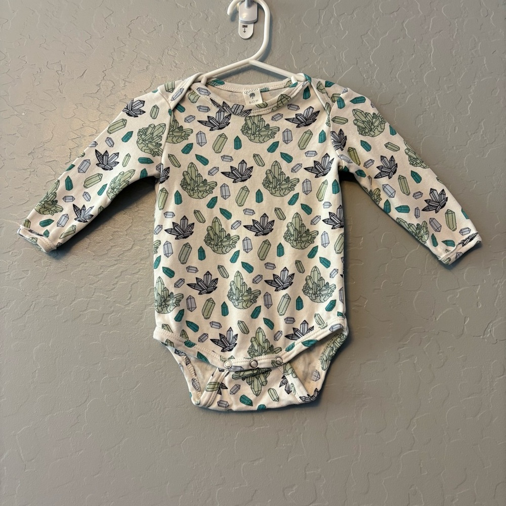 kate quinn Long Sleeve Crystal Print Bodysuit - Cream, Green, Teal, Black